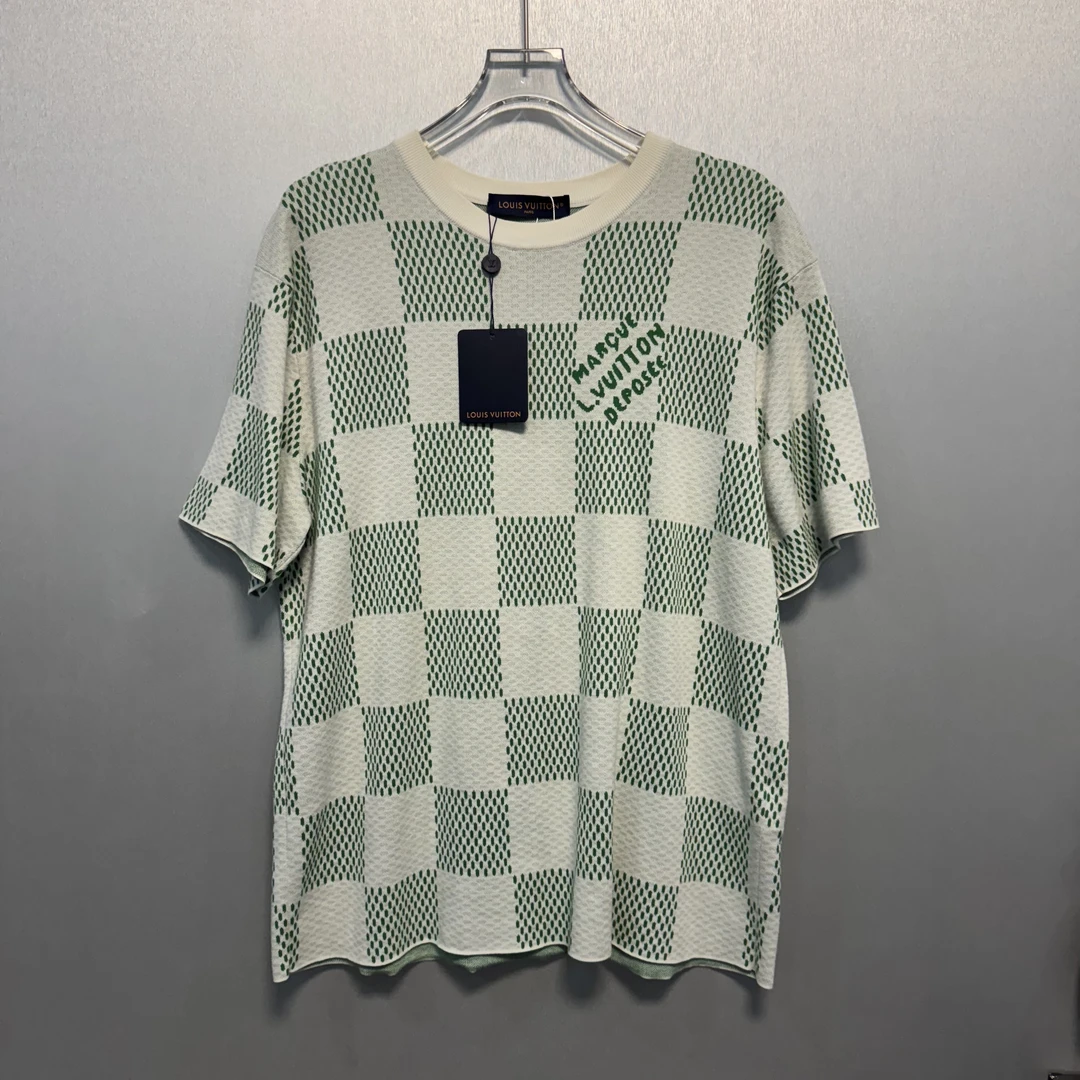 全新未使用 LV SS24棋盘格菲董圆领短袖XL码2511702