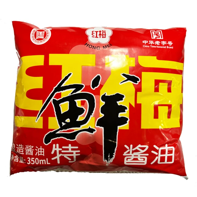 沈阳红梅酱油350ml袋装特鲜酱油老品牌调味品炒菜鲜美咸香