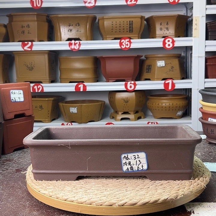 紫砂花盆蛇年大吉