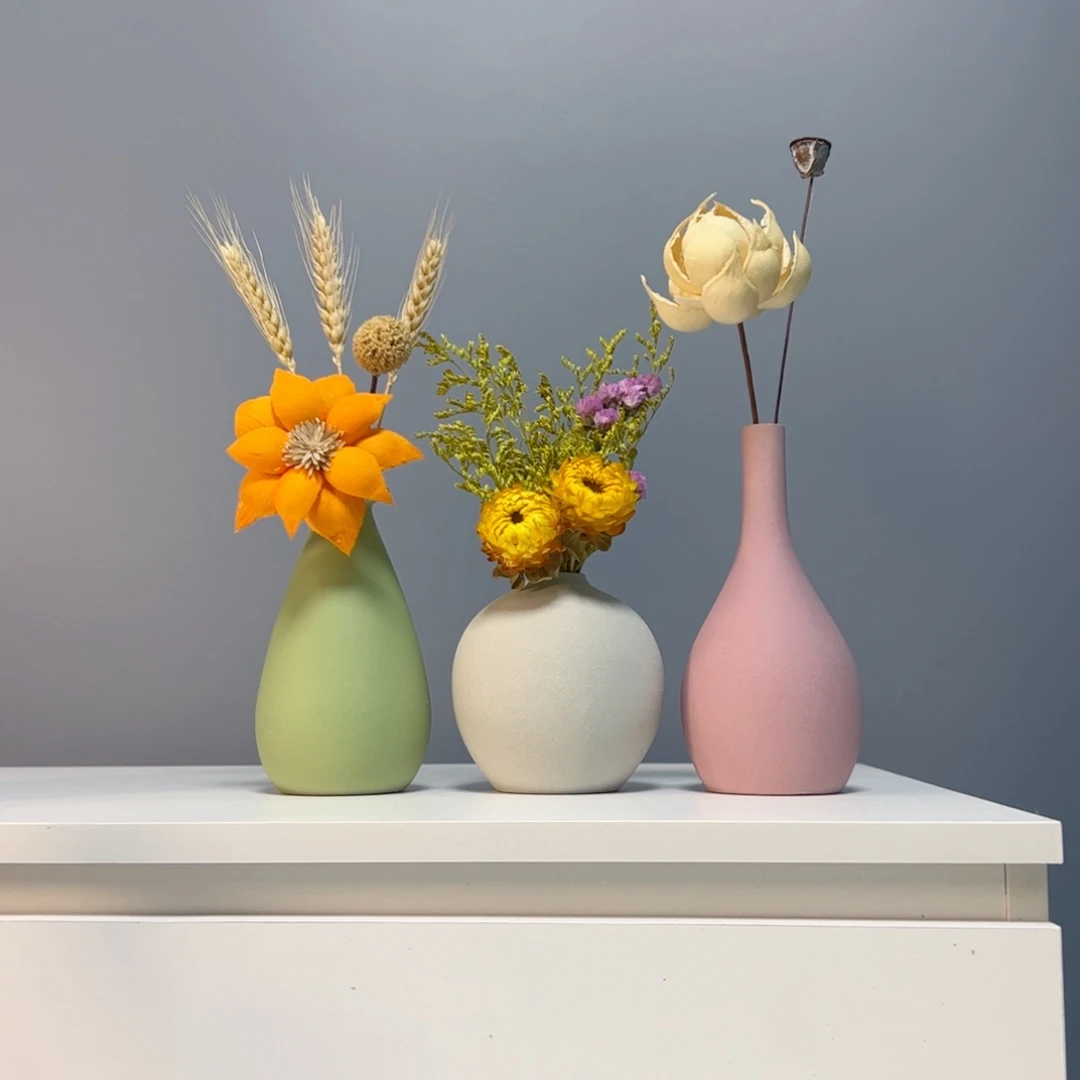 陶瓷花瓶景德镇手作陶瓷花瓶摆件无孔