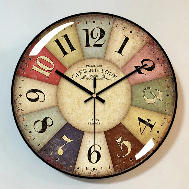 复古钟表挂钟客厅2025新款高级感自动对时电波钟家用静音时钟挂墙