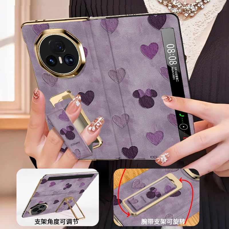 【腕带支架】迪士尼爱心米妮适用荣耀magicv5手机壳magicv3新款网红