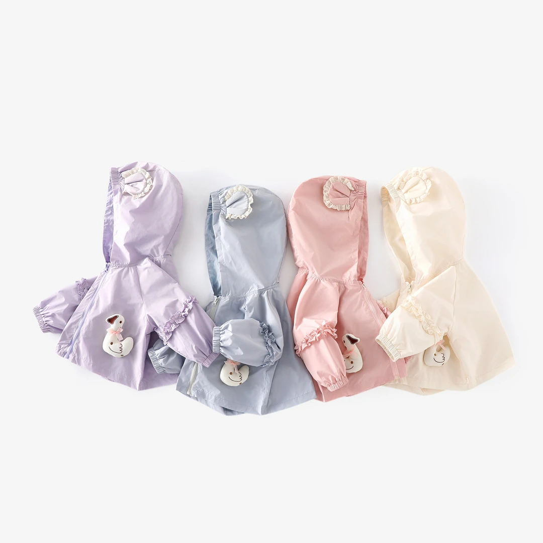 女童玩偶外套2025新款秋季宝宝超萌连帽花边耳朵上衣儿童时尚秋装