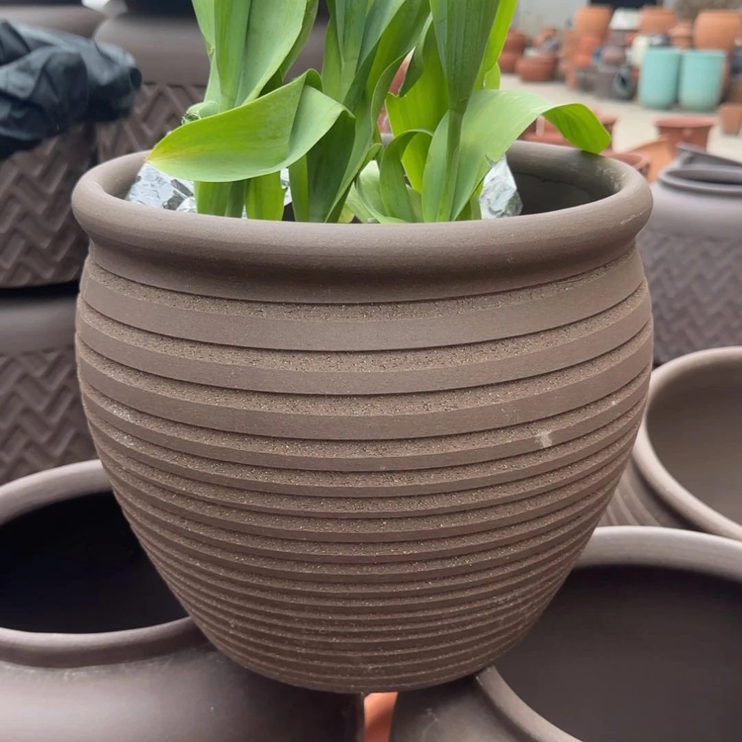 紫砂花盆口28高25宜兴紫砂