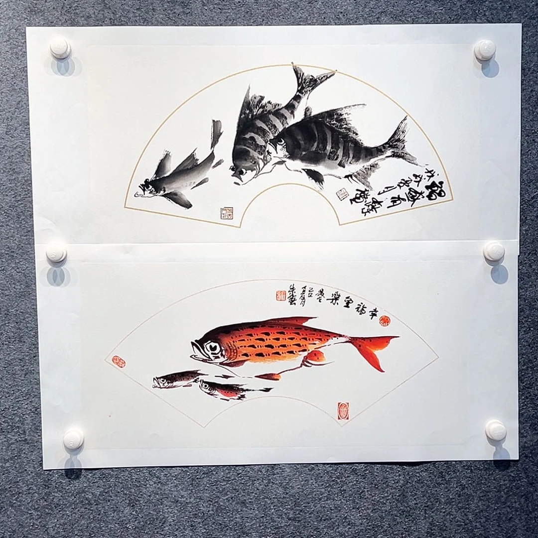 国画知鱼之乐纯手绘画心