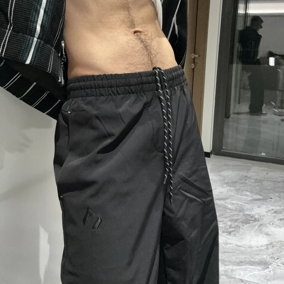 RIVER/高品质！软壳防水冲锋裤男秋季户外登山裤子褶皱工装裤