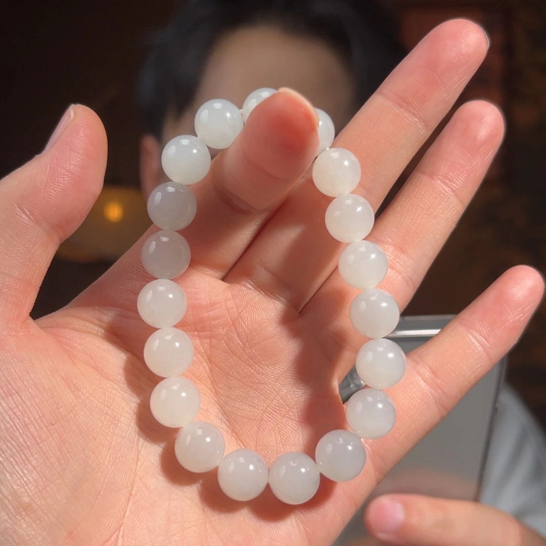 手串未镶嵌和田玉青海白玉10mm450