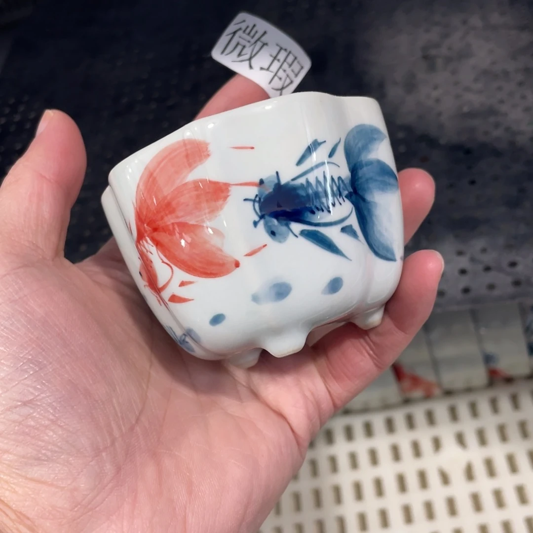 釉下手绘茶具微瑕