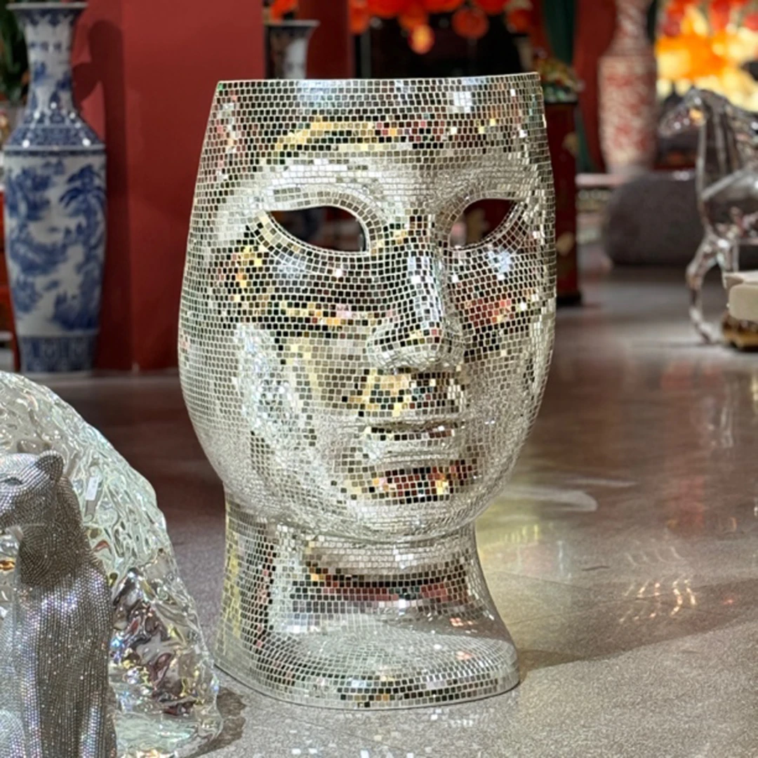 【本尼家】马赛克面具椅手工贴片装饰家居客厅玄关摆件