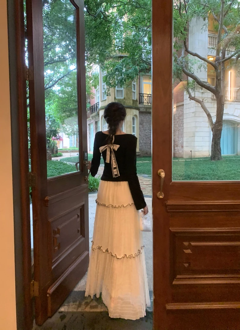 EIA一尧【月光舞曲】现货韩系千金氛围感半身蛋糕裙气质拼接百搭女