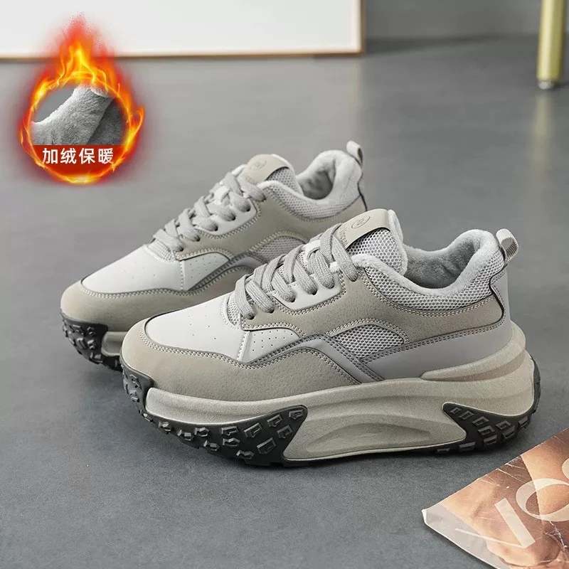 秋冬女休闲板鞋加绒老爹鞋板鞋M2021-1