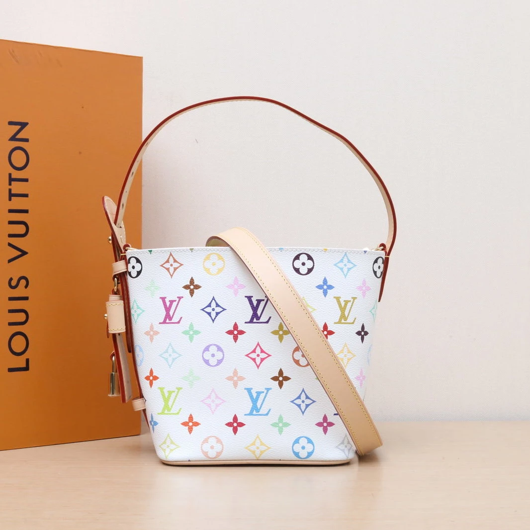 未使用 LouisVuitton/路易威登 JF【念念】ALL IN BB 手袋 白三彩包