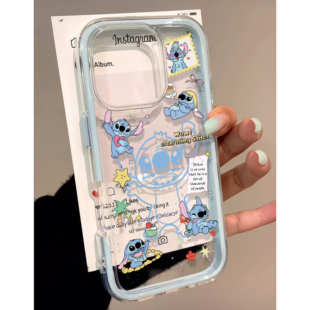 可爱线条史迪仔适用iPhone15苹果13/16promax新款14手机壳12套11