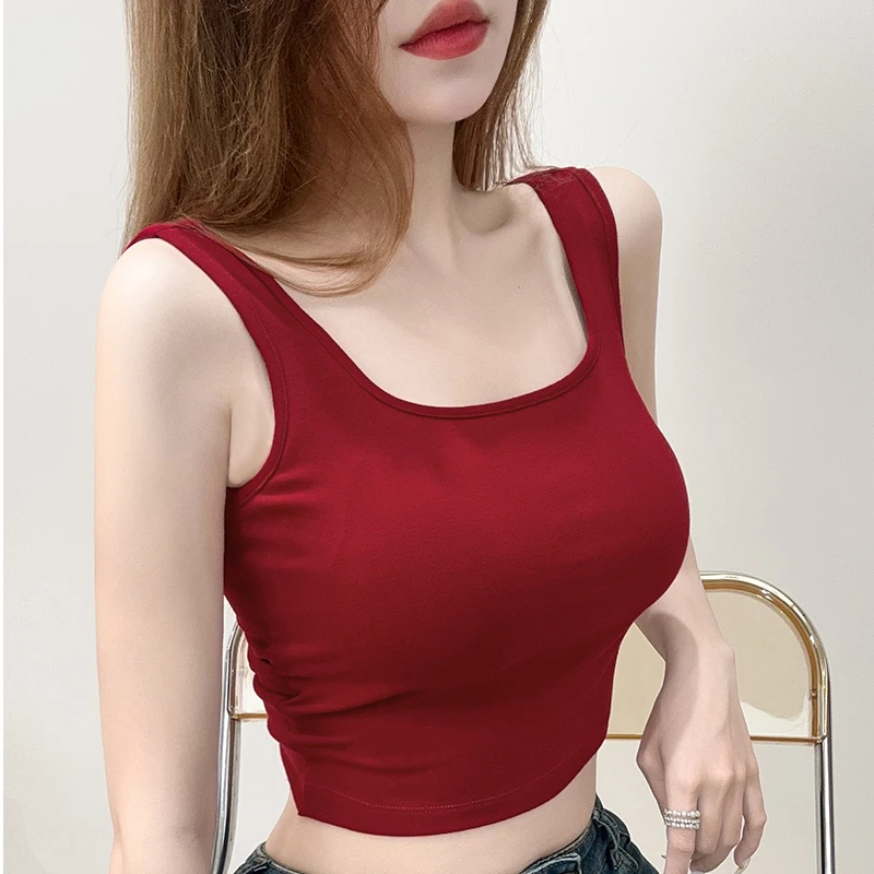 洋气时髦别致收腰吊带背心内搭简约休闲风百搭露背外穿女款上衣
