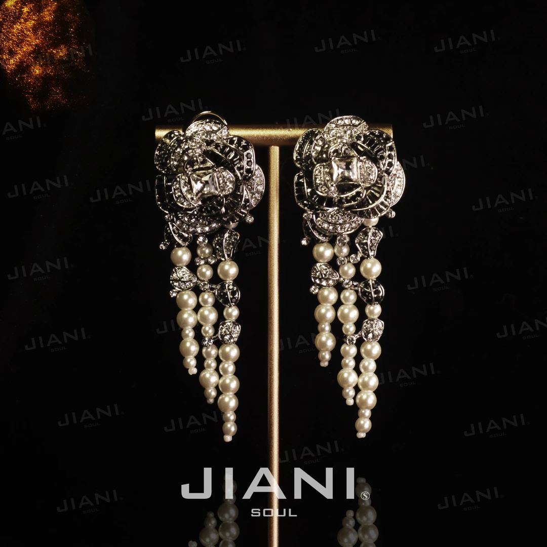 合金耳饰 JIANI【高定巴黎“编织山茶花”高雅收藏系列】耳饰