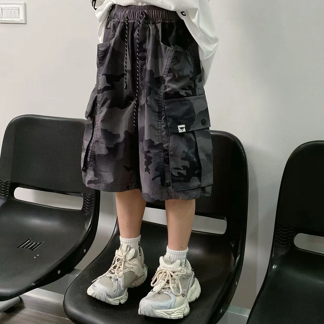 【嘟妈童装】男童短裤夏季薄款儿童迷彩五分裤中大童休闲裤5305