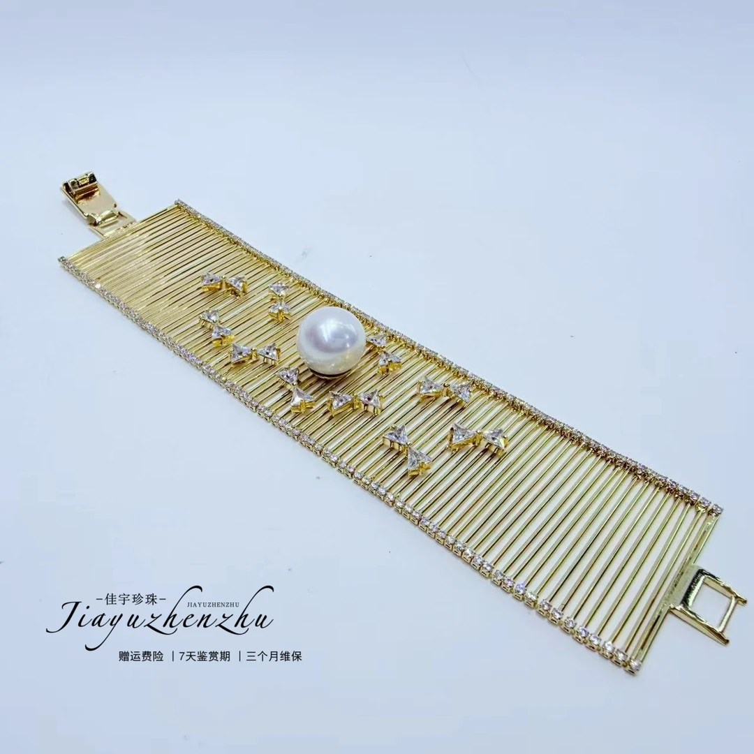 【佳宇珍珠】淡水珍珠爱迪生白珠手链 12-13mm 时尚 百搭 DSS057