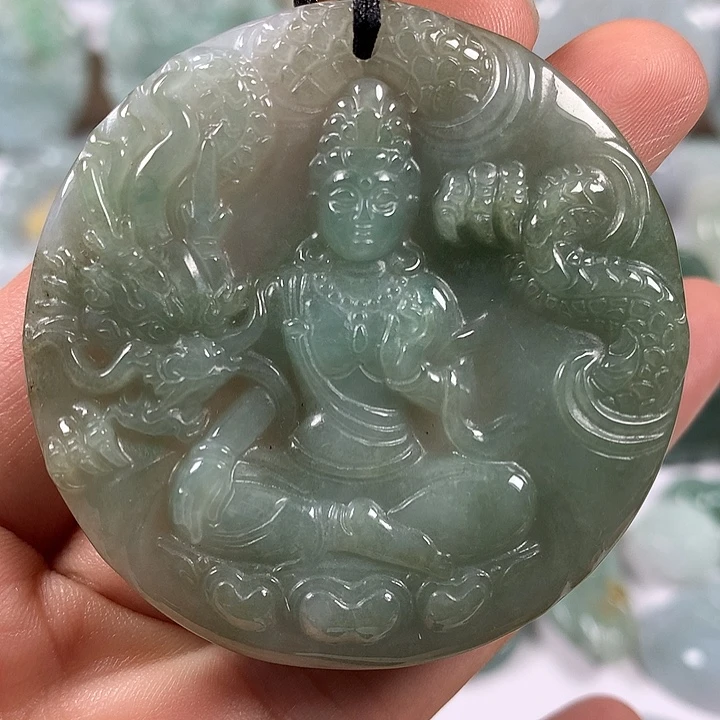 翡翠未镶嵌颈饰玉龙观音福利