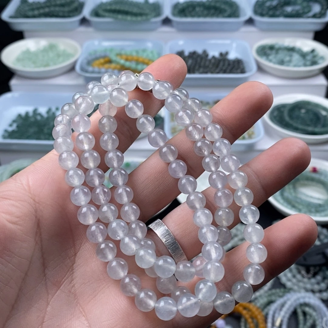 看***么翡翠散珠天然a货翡翠