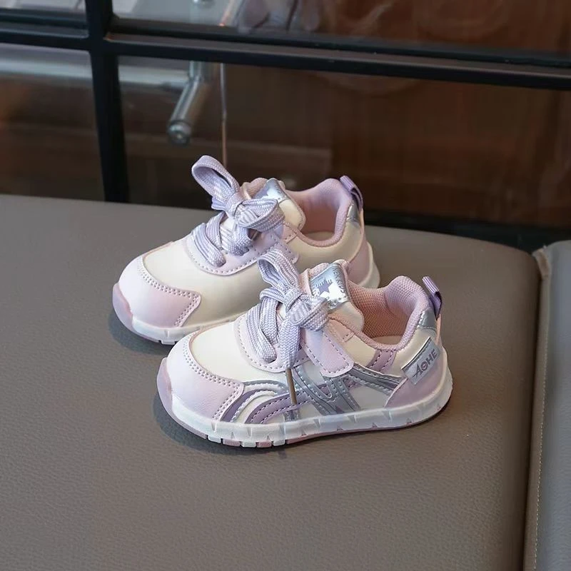 Abckids儿童春秋防踢车缝线时尚防滑魔术贴学步鞋春季儿童鞋子