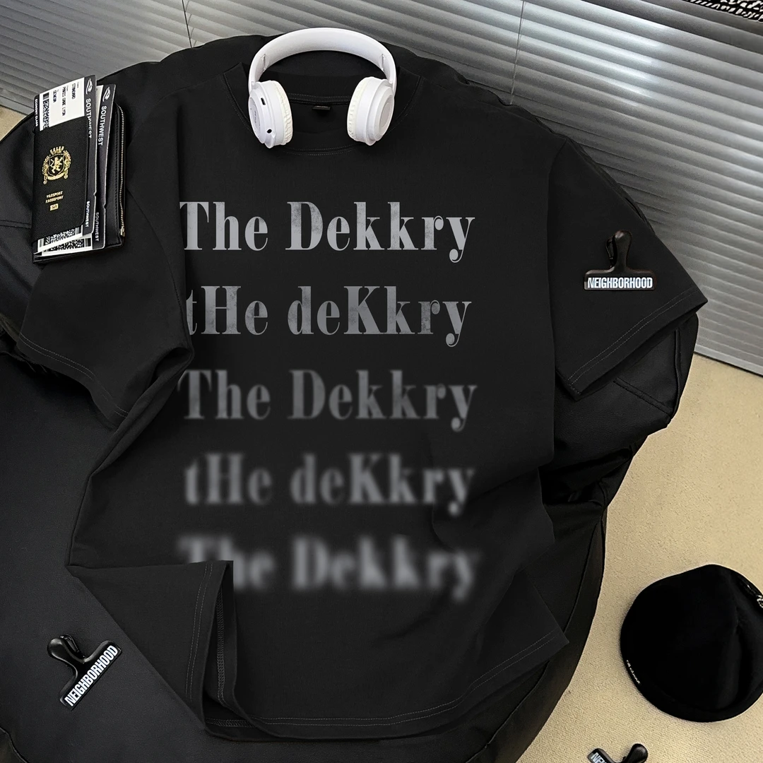 Dekkry夏季2025新款创意宽松半袖上衣潮牌圆领短袖t恤男女