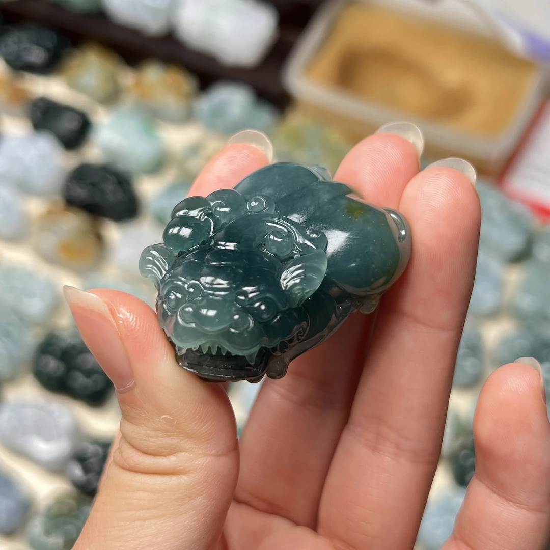 天然A货翡翠貔貅吊坠男女款 玉貔貅项链皮丘皮球貔恘玉坠