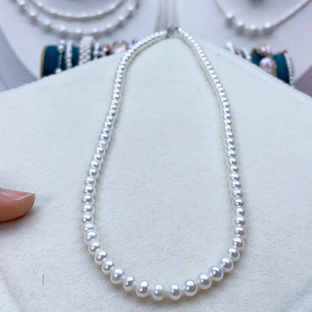 颈饰银S925镶嵌淡水珍珠