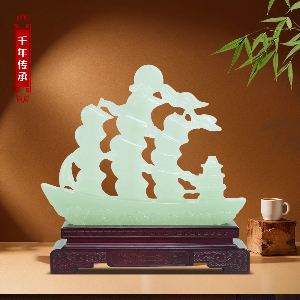 一帆风顺摆件书房客厅玄关收银台办公室公司开业乔迁送礼