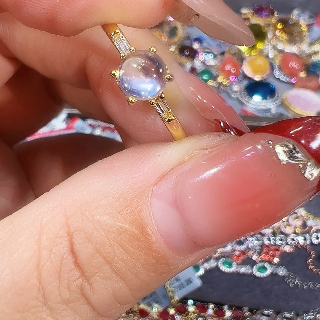 银S925镶嵌珠宝半成品月光石