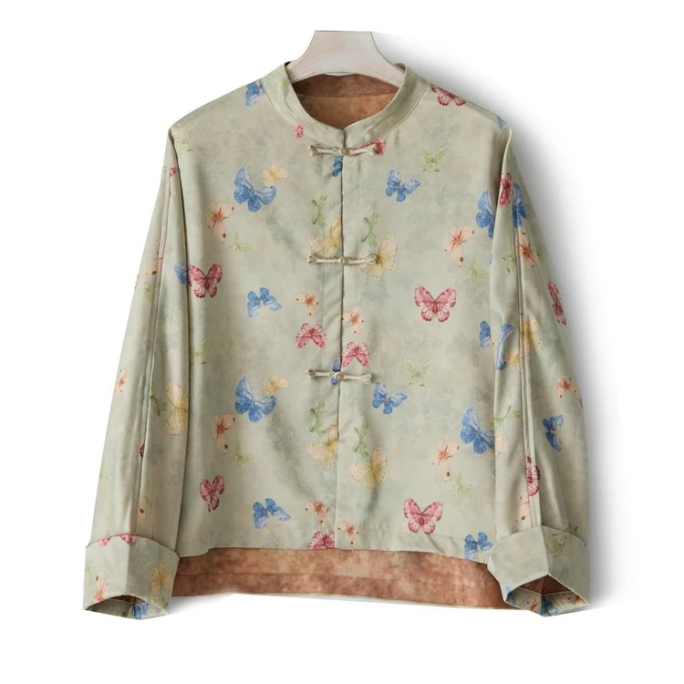 【蝶满飞飞】气质中国风时尚上衣长袖女装夏季提花开衫中式外套