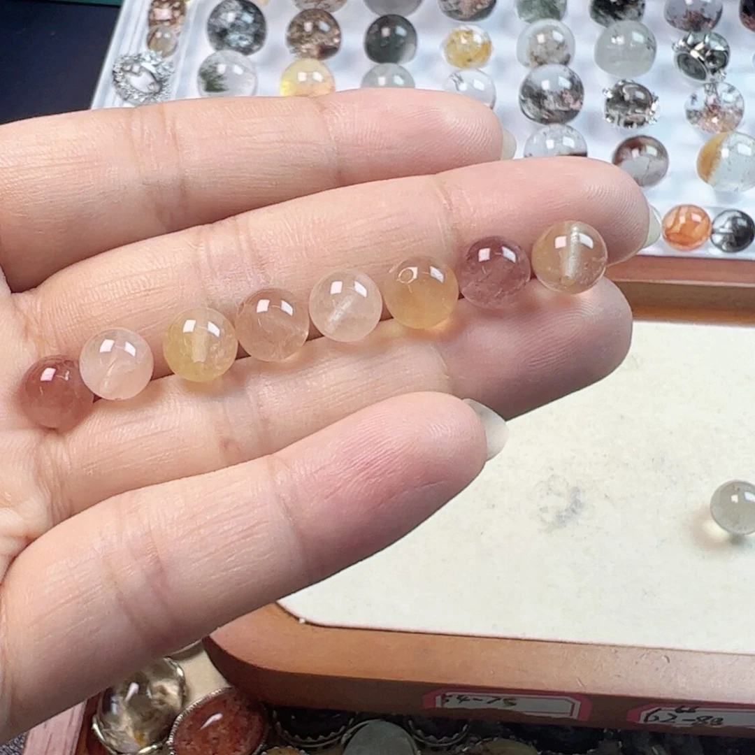 金***牙水晶手链银S800镀金镶嵌