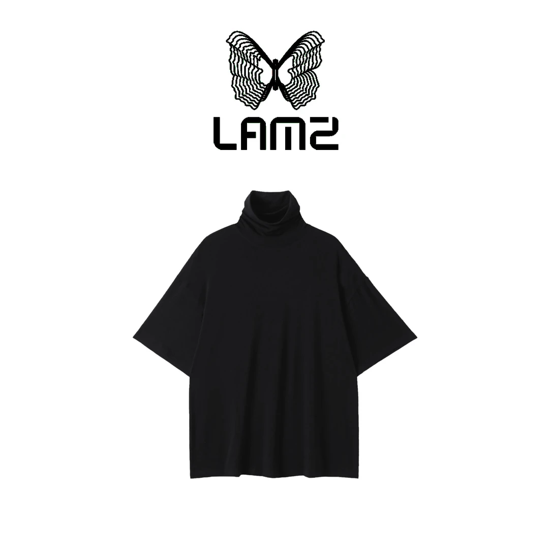lamz 秋季修身型落肩袖圆领T恤山系风高领上衣 53DX1142