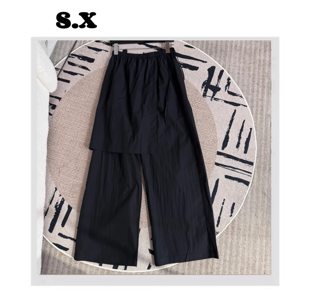 S.X 2025春夏新款 小众设计师叠穿裤子