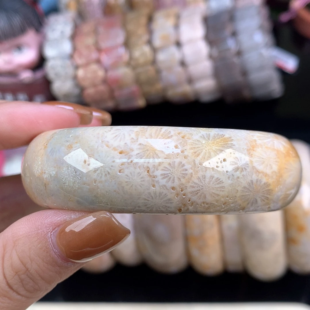 【闪购商品】颈饰未镶嵌硅化珊瑚（珊瑚玉）精美手镯58.8（52号）