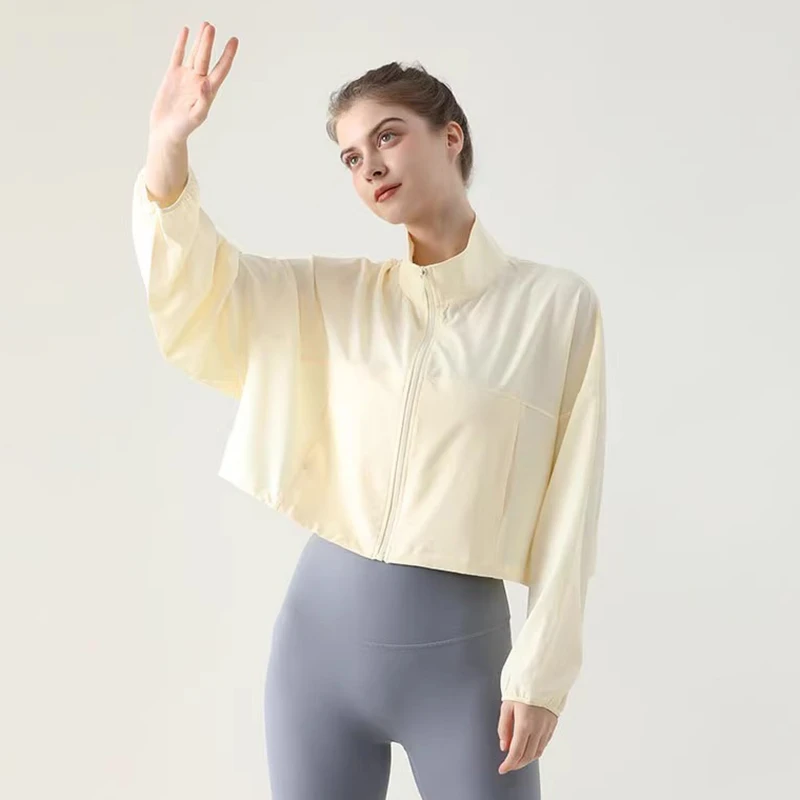 跃牌立领凉感户外长袖宽松休闲短款防晒外套