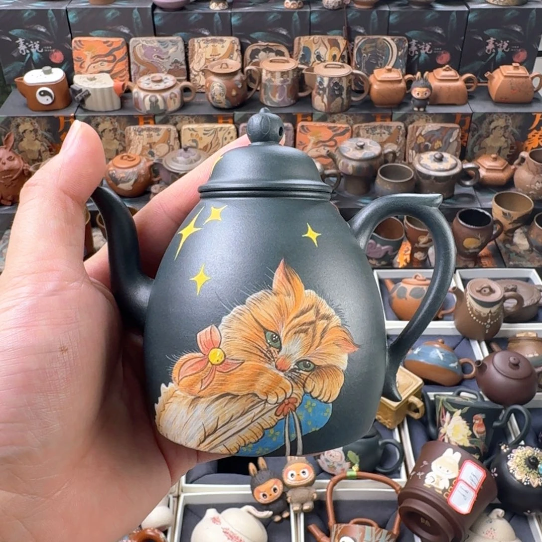 茶壶紫砂颜*鱼200cc原矿精工半手