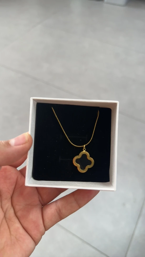 钛钢项链 小爽同款四叶草项链