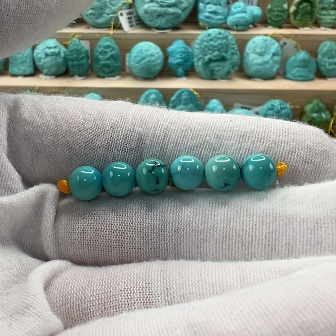 未镶嵌绿松石圆珠6.6mm