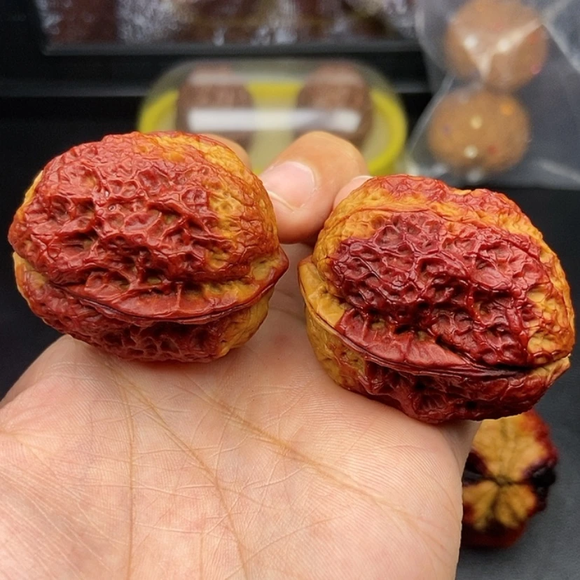 【闪购商品】把件文玩核桃38尺饕餮金蟾51克