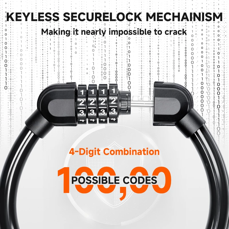 永久自行车锁专用防盗密码锁电动电瓶单车儿童便携山地车防偷神器