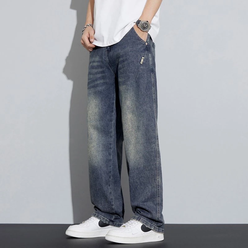 2025春夏新款牛仔裤男款宽松直筒美式休闲复古阔腿百搭潮流裤子男