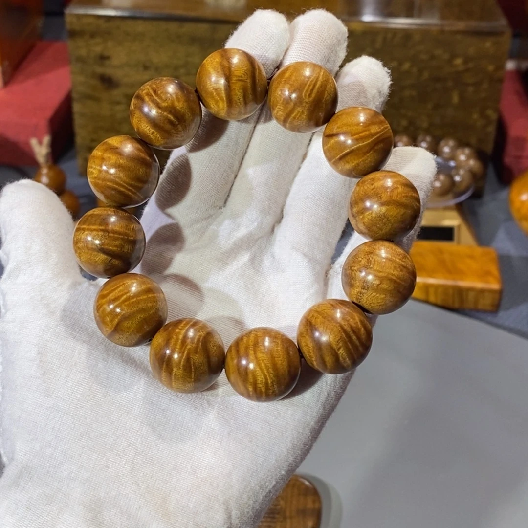 發***地楠木金丝楠木小叶手串2.0满纹