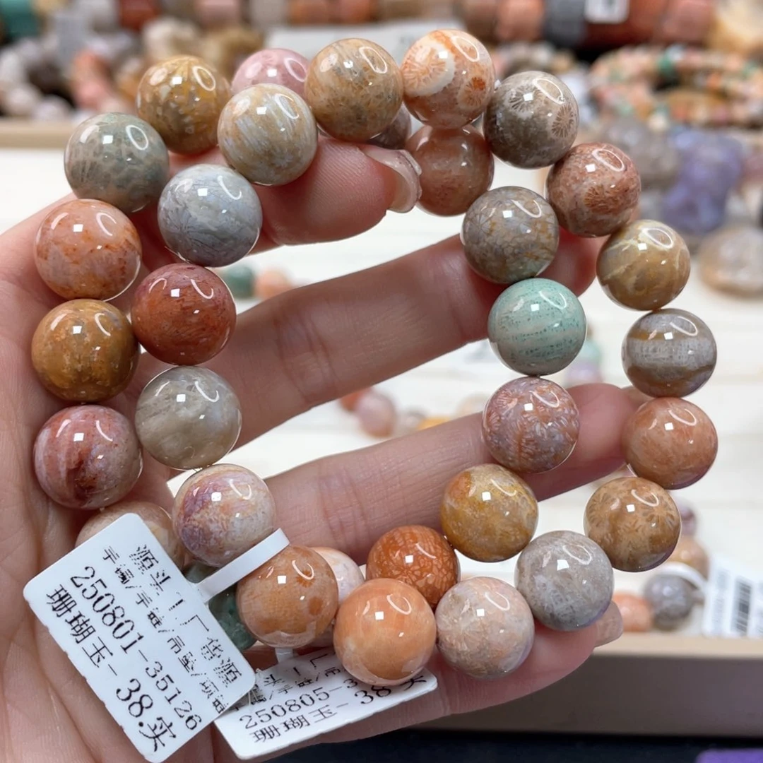 未镶嵌手链硅化珊瑚（珊瑚玉）菜*293