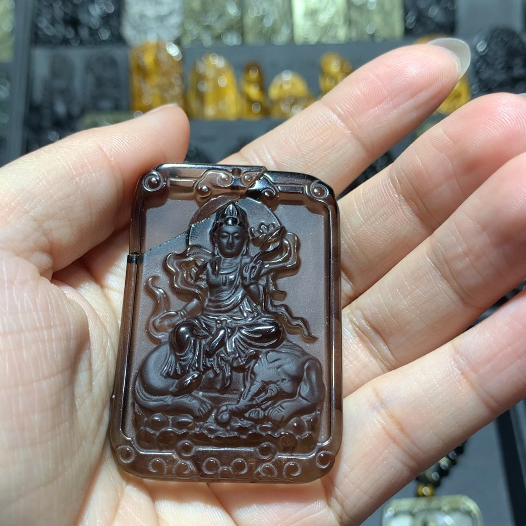 黑曜岩吊坠(赠链)未镶嵌秀*