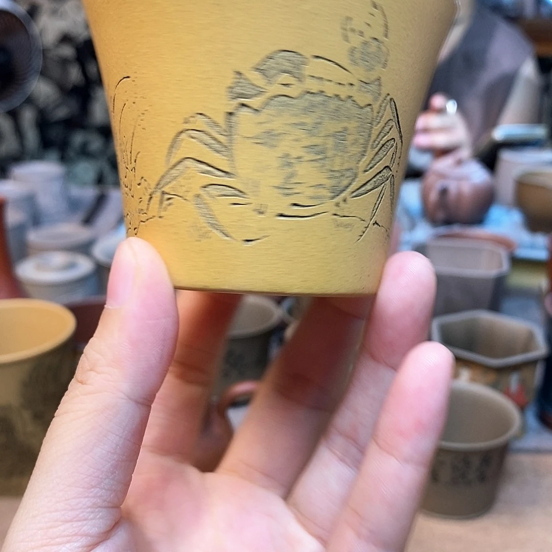 茶杯紫砂紫砂螃蟹杯