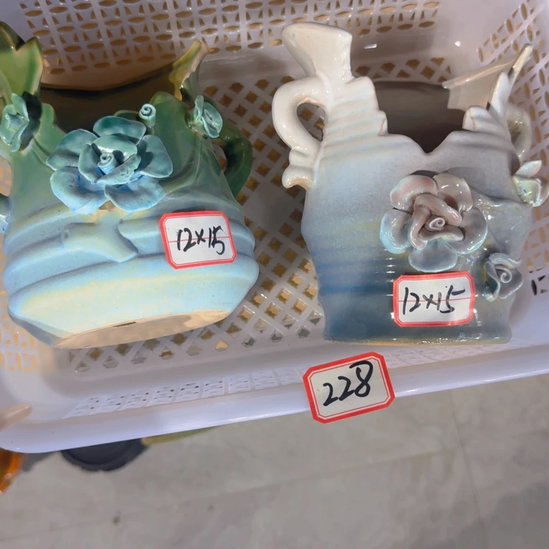 紫砂花盆粗陶精雕