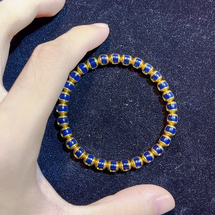 银S925镀金镶嵌琥珀珠宝奇石6mm