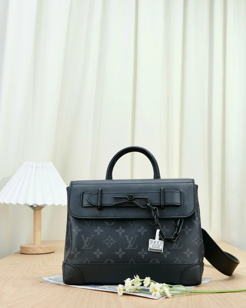 99新 LouisVuitton/路易威登 嘉壹(6670) Steamer 黑色单肩斜挎包