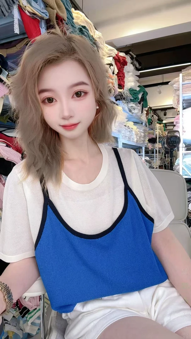 【500-599】春夏时尚气质休闲圆领名媛慵懒针织上衣长袖