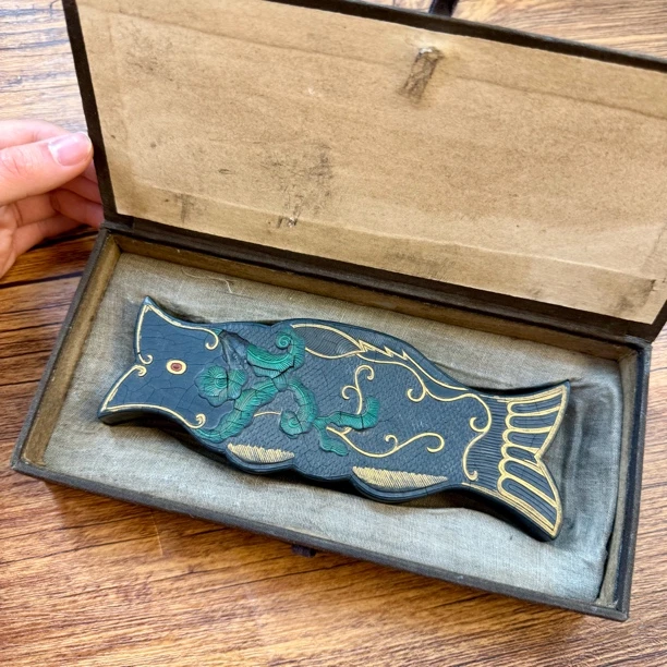 无上斋【收藏级珍藏墨】单鱼徽墨墨块 1锭